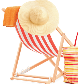 orange striped beach chair